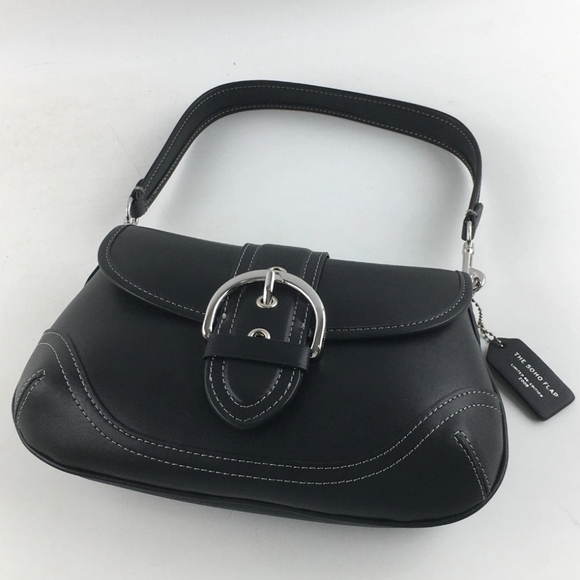 Coach Black Leather Soho Flap Bag - Picture 5 of 13